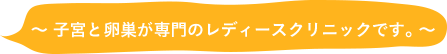 ～子宮と卵巣が専門のレディースクリニックです。～